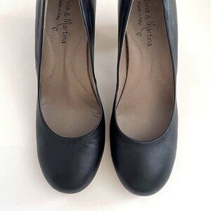 Olivia & Martina Black leather pumps